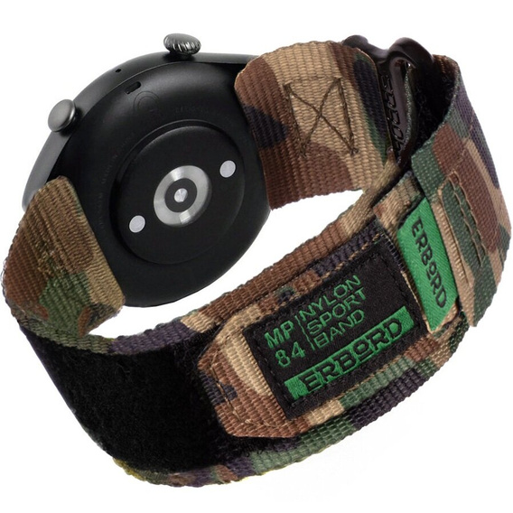 Pasek Nylonowy ERBORD MP84 do Samsung Galaxy Watch 4/5/6 40/42/43/44/45/46/47MM, Kamuflaż