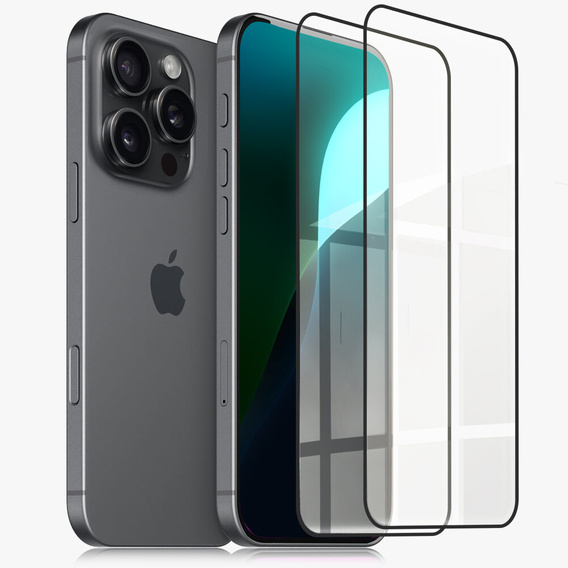 2x Tempered Glass ERBORD 3D for iPhone 16 Pro Max full display