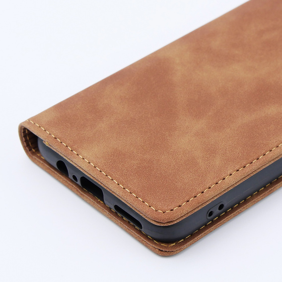 Etui do Motorola Moto G53, ERBORD Vintage portfel z klapką, brązowe