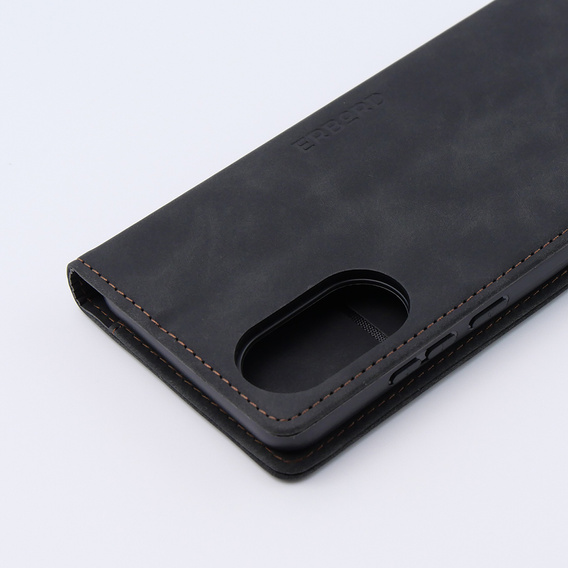 Etui do Oppo A78 4G, ERBORD Vintage portfel z klapką, czarne