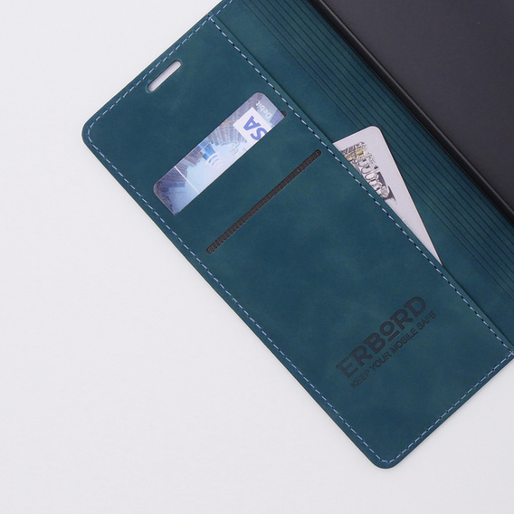 Case for Oppo A78 4G, ERBORD Vintage, wallet with flap, blue