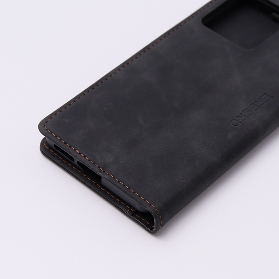 Etui do Motorola Edge 40, ERBORD Vintage portfel z klapką, czarne