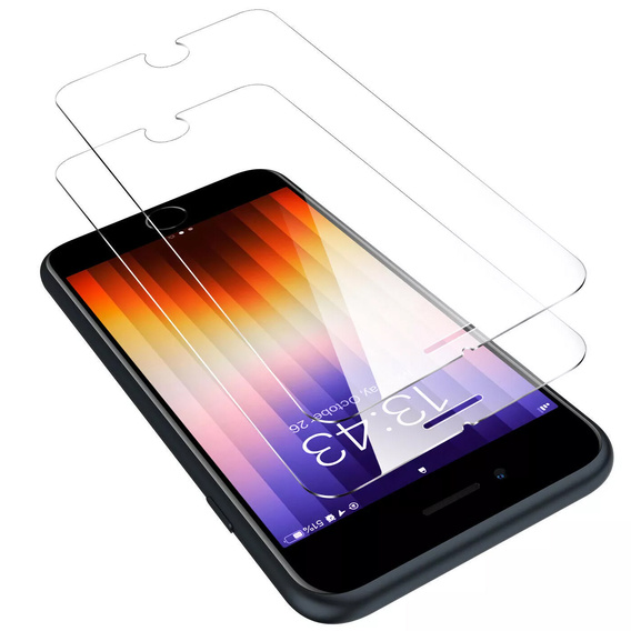 2x Szkło Hartowane do iPhone 7/8/SE 2020/SE 2022, ERBORD 9H Hard Glass, szybka