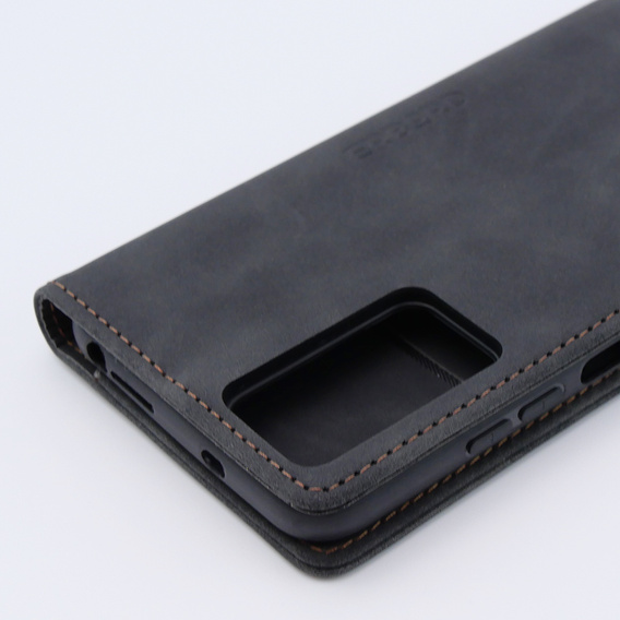 Etui do Xiaomi Redmi Note 12S, ERBORD Vintage portfel z klapką, czarne