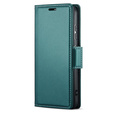 Case for Realme C67 4G, ERBORD Glossy Litchi, wallet with flap, green
