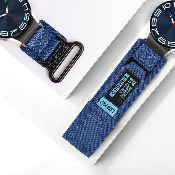Pasek Nylonowy ERBORD MP84 do Samsung Galaxy Watch 4/5/6 40/42/43/44/45/46/47MM, Niebieski