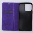 Etui do iPhone 15 Pro, ERBORD Vintage portfel z klapką, fioletowe