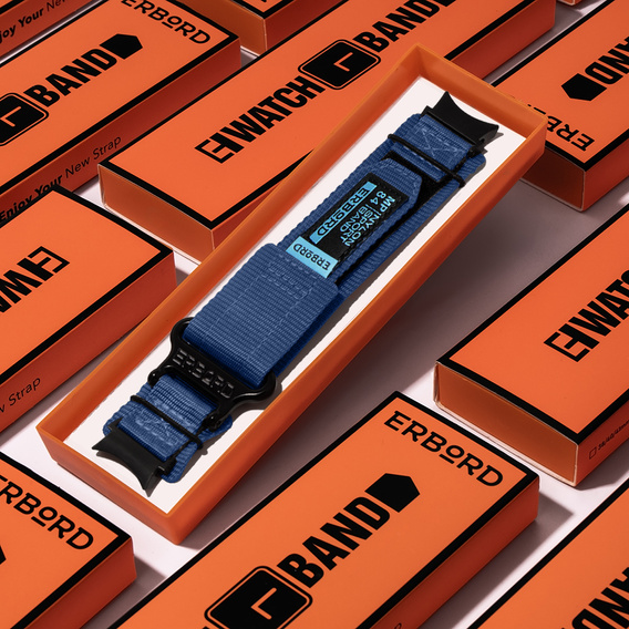 Pasek Nylonowy ERBORD MP84 do Samsung Galaxy Watch 4/5/6 40/42/43/44/45/46/47MM, Niebieski