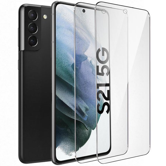 2x Szkło Hartowane do Samsung Galaxy S21, ERBORD 9H Hard Glass, szybka