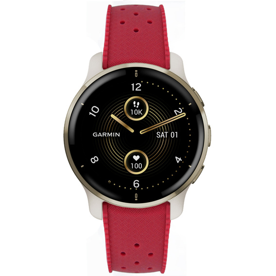 Pasek Silikonowy ERBORD Uniwersalny 20mm, Tropic, czerwony / czarna klamra