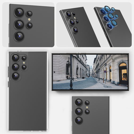 2x Szkło na aparat ERBORD OPTIK Pro do Samsung Galaxy S24 Ultra, czarne