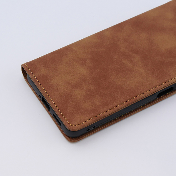 Etui do Xiaomi Redmi Note 12 5G / Poco X5 5G, ERBORD Vintage portfel z klapką, brązowe