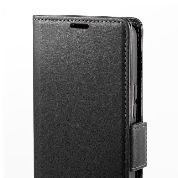 Case for Xiaomi Poco F7 Ultra, ERBORD Glossy Litchi, wallet with flap, black