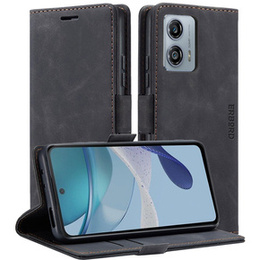 Etui do Motorola Moto G53, ERBORD Vintage portfel z klapką, czarne