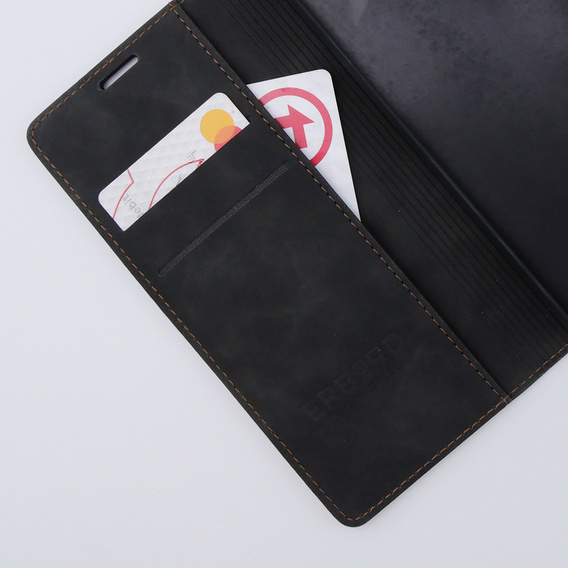 Etui do Xiaomi Redmi Note 12 4G, ERBORD Vintage portfel z klapką, czarne