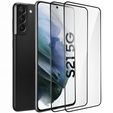 2x Szkło Hartowane do Samsung Galaxy S21, ERBORD 3D pełne, szybka na cały ekran