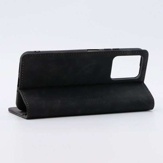 Case for Xiaomi Redmi Note 12 5G / Poco X5 5G, ERBORD Vintage, wallet with flap, black