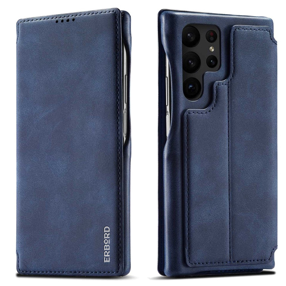 Flip case for Samsung Galaxy S23 Ultra, ERBORD Retro, blue
