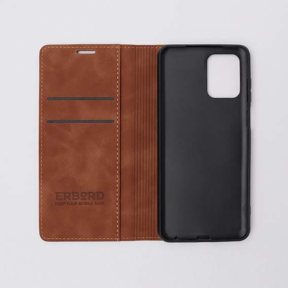 Case for Motorola Moto E13 4G, ERBORD Vintage, wallet with flap, brown