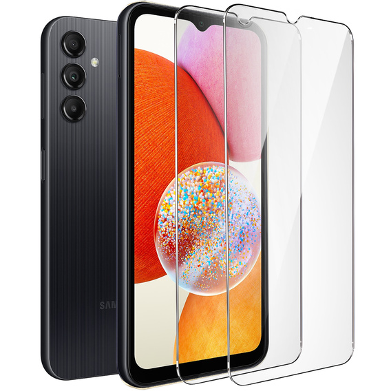 2x Szkło Hartowane do Samsung Galaxy A14 4G/5G, ERBORD 9H Hard Glass, szybka