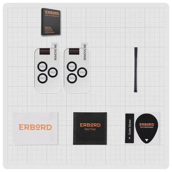 2x ERBORD OPTIK Pro Camera Tempered Glass for iPhone 16 Pro/16 Pro Max / 15 Pro/15 Pro Max/14 Pro/14 Pro Max, titanium