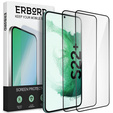 2x Szkło Hartowane do Samsung Galaxy S22+ Plus, ERBORD 3D pełne, szybka na cały ekran