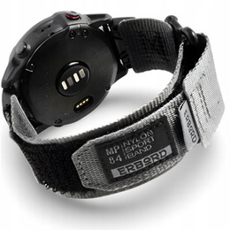 Pasek Nylonowy ERBORD MP84 do zegarków Garmin Quickfit 26mm, Szary, Rozmiar M/L