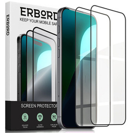 2x Tempered Glass ERBORD 3D for iPhone 16 Plus full display