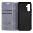 Case for Samsung Galaxy A54, ERBORD Vintage, wallet with flap, grey