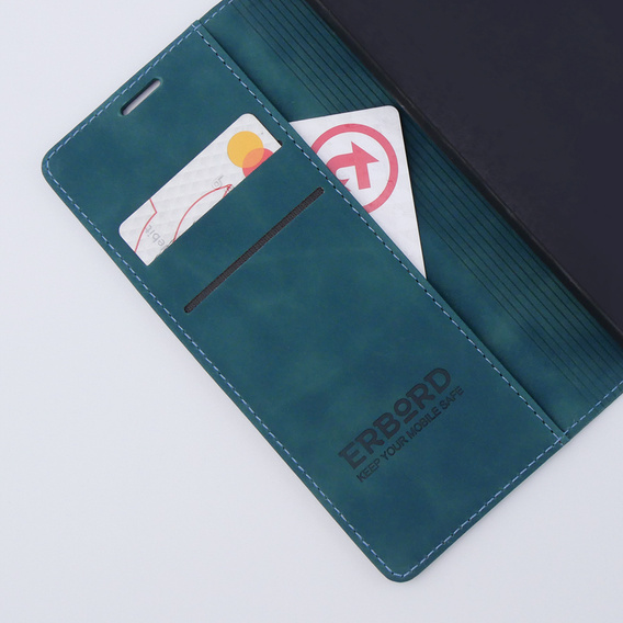 Case for Xiaomi Redmi Note 12 4G, ERBORD Vintage, wallet with flap, blue