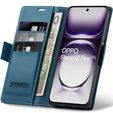 Etui do Oppo Reno 12 Pro, ERBORD Glossy Litchi, portfel z klapką, niebieskie