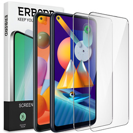 2x Tempered Glass for Samsung Galaxy A11/M11, ERBORD 9H Hard Glass for phone screen