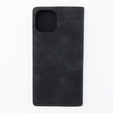 Case for iPhone 15, ERBORD Vintage, wallet with flap, black