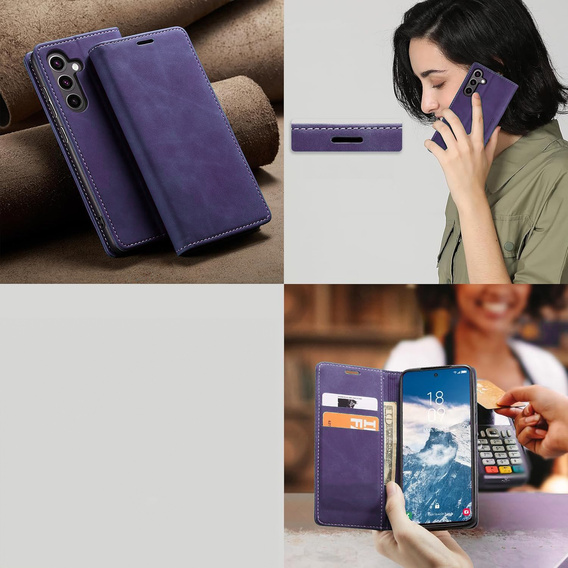 Case for Samsung Galaxy A16, ERBORD Vintage, wallet with flap, purple