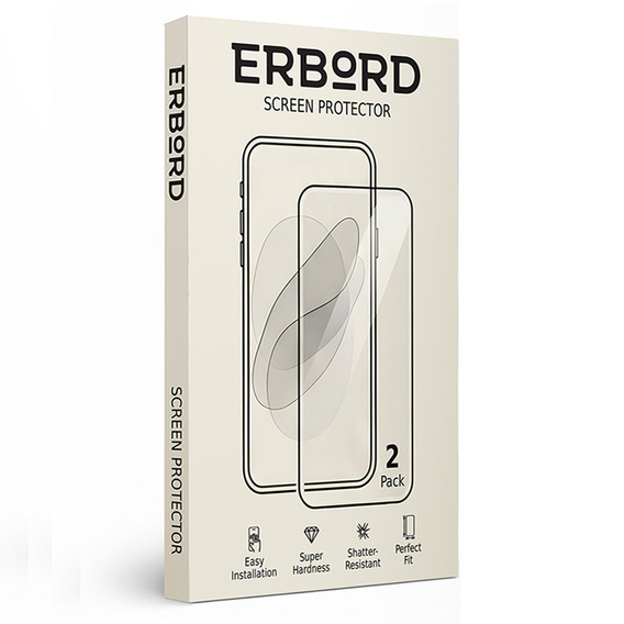 2x Szkło Hartowane do iPhone 7/8/SE 2020/SE 2022, ERBORD 9H Hard Glass, szybka