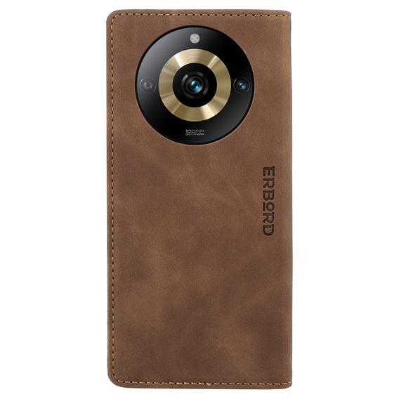 Etui do Realme 11 Pro 5G / Pro+ 5G, ERBORD Vintage portfel z klapką, brązowe