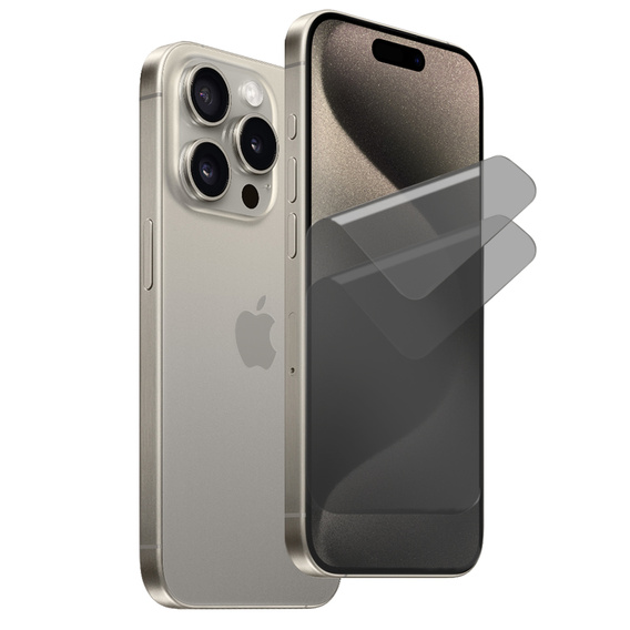 2x Privatization Film for iPhone 15 Pro, ERBORD Anti-Spy Hydrogel Film