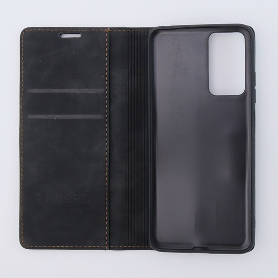 Case for Xiaomi Redmi Note 12S, ERBORD Vintage, wallet with flap, black