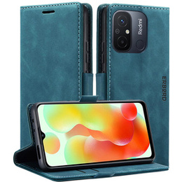 Case for Xiaomi Redmi 12C, ERBORD Vintage, wallet with flap, blue