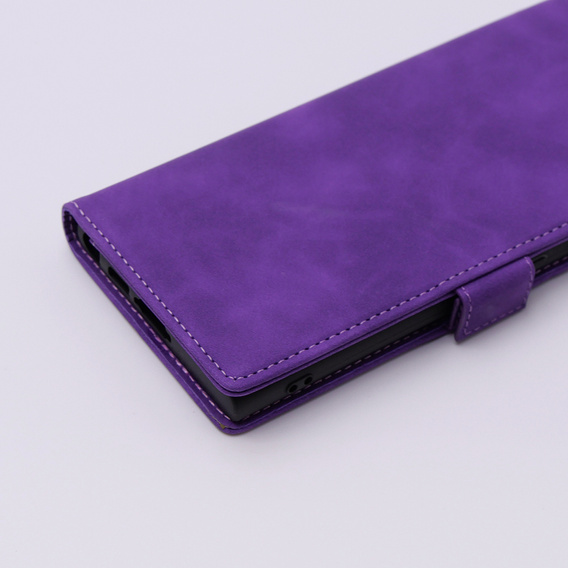 Case for Samsung Galaxy S24 Ultra, ERBORD Vintage, wallet with flap, purple