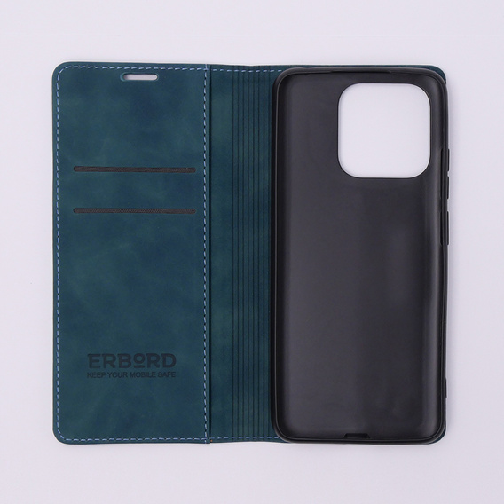 Case for Xiaomi Redmi 12C, ERBORD Vintage, wallet with flap, blue
