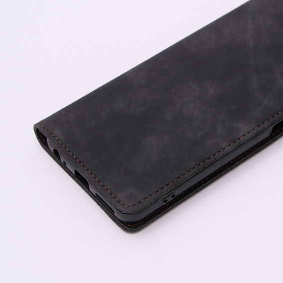 Etui do Motorola Moto G73, ERBORD Vintage portfel z klapką, czarne