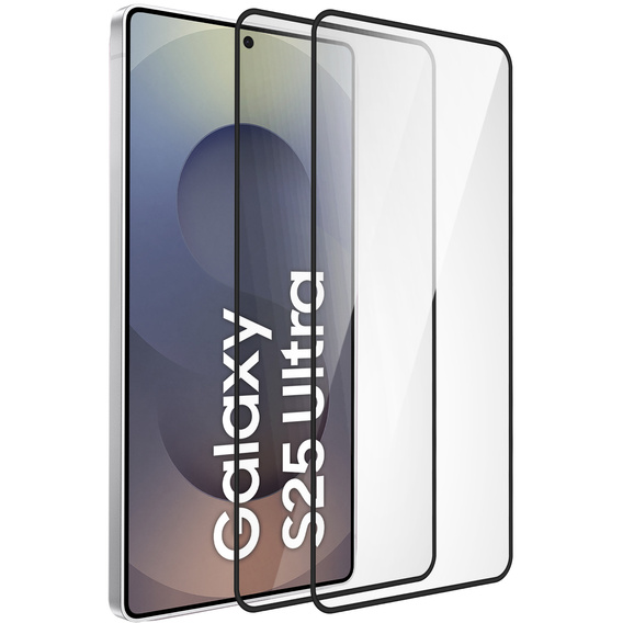 2x Szkło Hartowane do Samsung Galaxy S25 Ultra, ERBORD 3D pełne, szybka na cały ekran