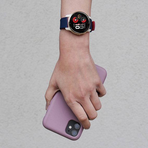 Pasek Silikonowy ERBORD Uniwersalny 20mm, Dual Color, niebieski / czerwony / różowo złota