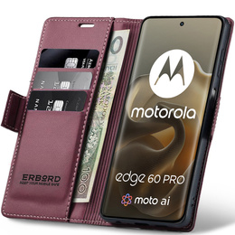 ERBORD Glossy Litchi wallet with flap for Motorola Edge 60 Pro