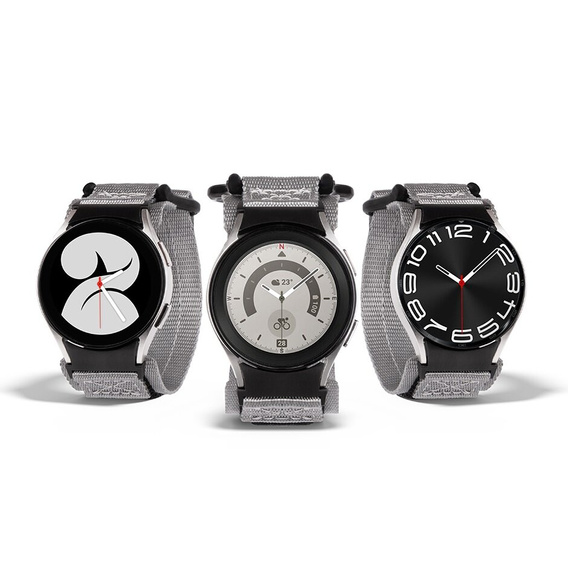 Pasek Nylonowy ERBORD MP84 do Samsung Galaxy Watch 4/5/6 40/42/43/44/45/46/47MM, Szary