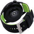 Pasek Silikonowy ERBORD Uniwersalny 22mm, Dual Color, czarny / limonkowy / srebrna klamra