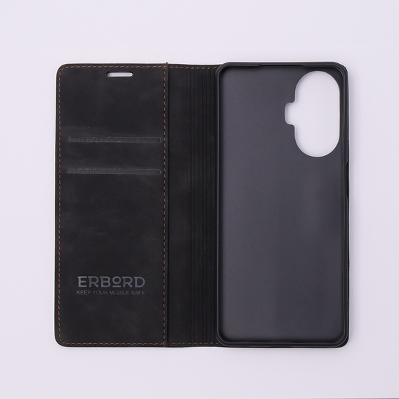 Case for Realme C55, ERBORD Vintage, wallet with flap, black