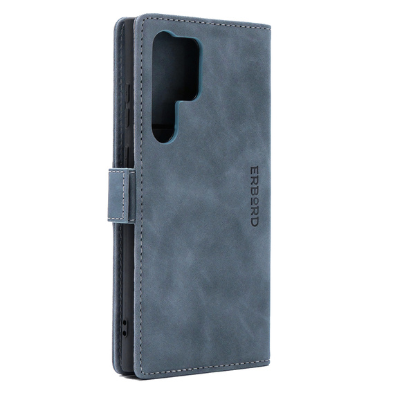 Case for Samsung Galaxy S23 Ultra, ERBORD Vintage, wallet with flap, green