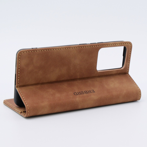 Case for Xiaomi 13 lite, ERBORD Vintage, wallet with flap, brown